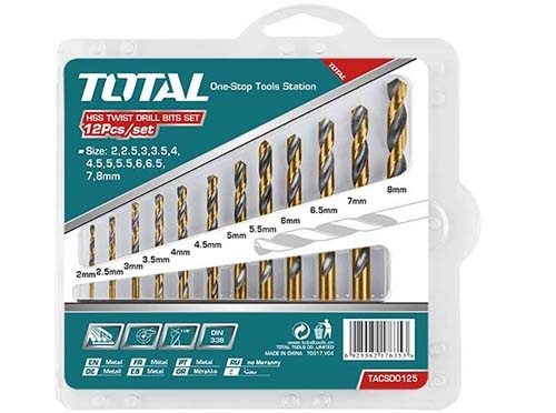 Bộ 12 mũi khoan kim loại TOTAL - TACSD0125