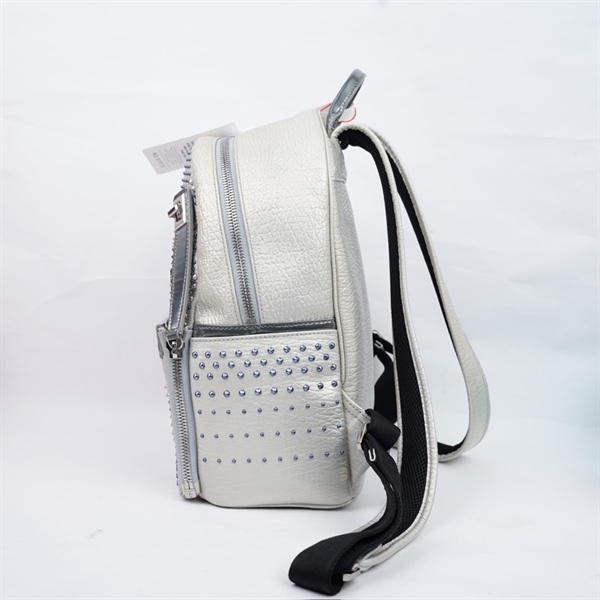 Balo MCM xám đính đá 26x13x33cm (A-T) KG+