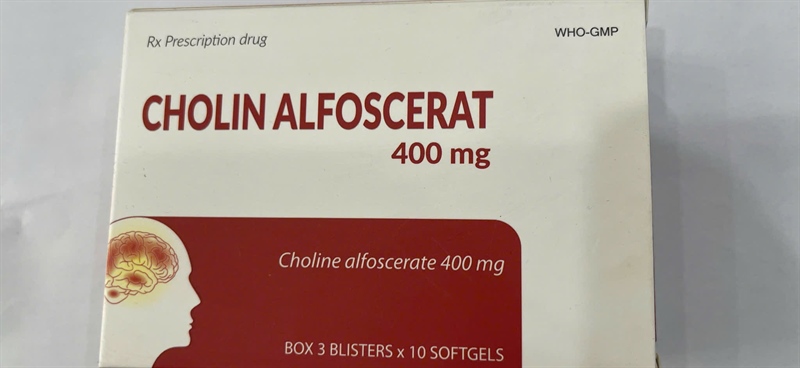 Thuốc Cholin alfoscerat 400mg - Cty CP Dược VTYT Hà Nam- Điều trị suy giảm trí nhớ, sa sút trí tuệ- Hộp 3 vỉ x 10 viên