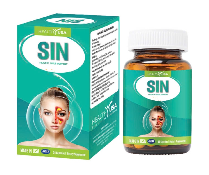 SIN (Giảm viêm mũi, viêm xoang) (Lọ*30viên) - Healthy USA