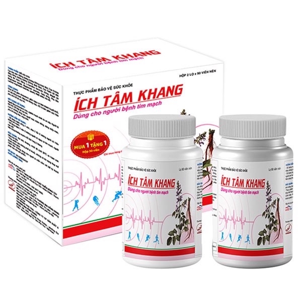 ích tâm khang (H*2lọ*90viên) (Combo mua 2 lọ tặng 1 hộp 3 vỉ)- NPP Á Âu