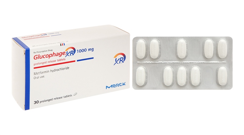 Glucophage XR 1000mg (K*40Hộp 3 vỉ x 10 viên) - Merck