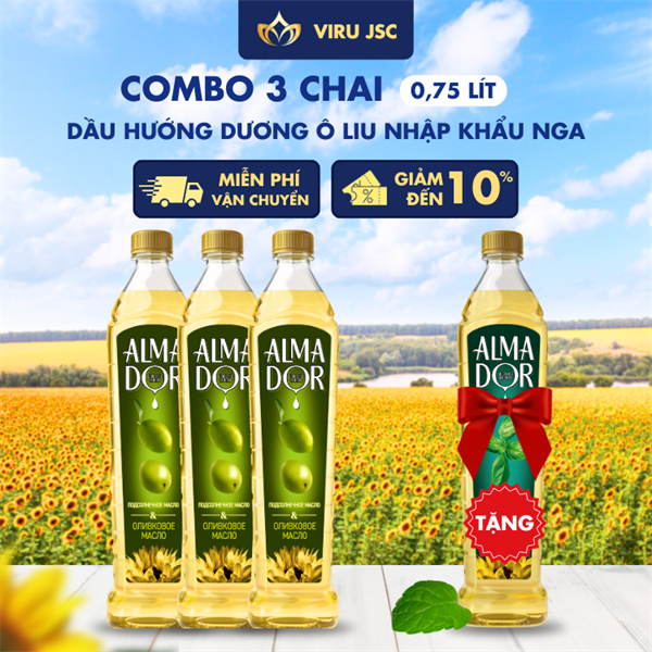 Almador - Combo 3 Chai Ô Liu + Tặng 1 Ô Liu - 750ml