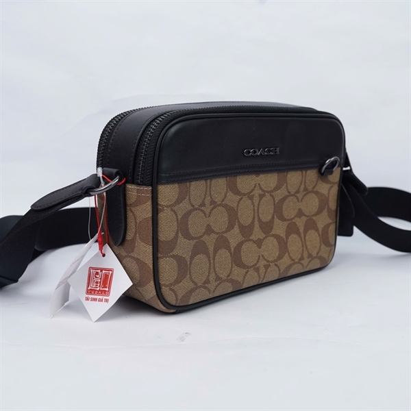 Túi Coach nâu pha đen sz24 (QN) KG+