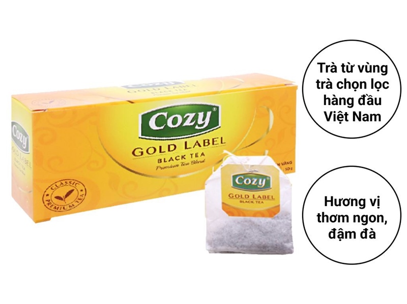 Trà Cozy nhãn vàng Gold Label hộp 50g