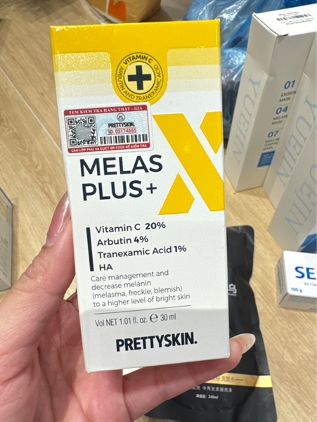 Serum dưỡng trắng, mờ thâm nám melas x plus Prettyskin 30ml