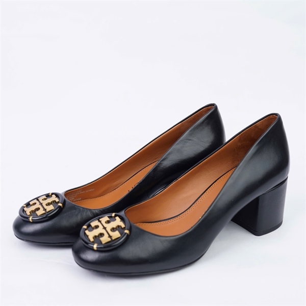 Giày Tory Burch đen cao 6cm sz7 (US) (QN) KG+
