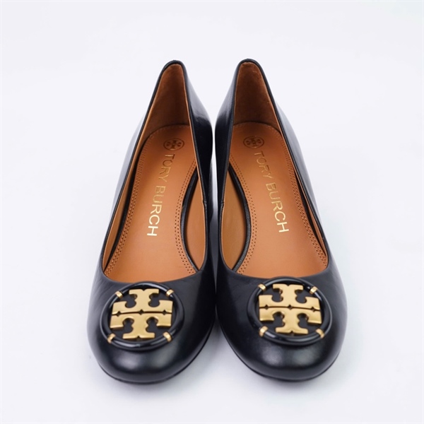 Giày Tory Burch đen cao 6cm sz7 (US) (QN) KG+
