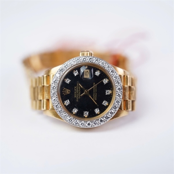 Đồng hồ Rolex vàng viền kim sz30 (LTB) +