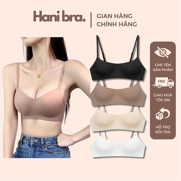 Áo lót nữ, áo su đúc cup ngang đệm mỏng không gọng bản to không viền chống chảy xệ