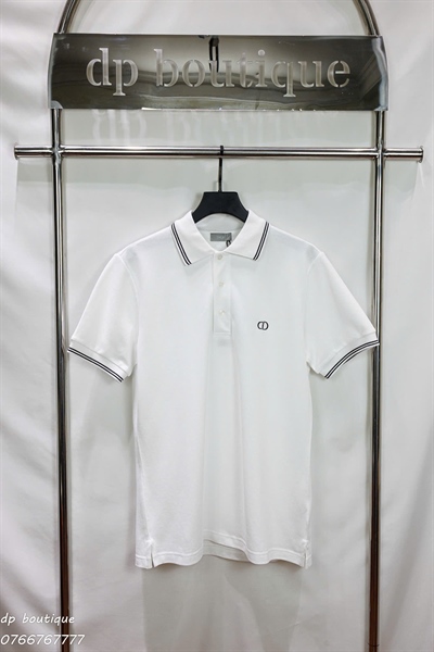 CD Icon Polo Shirt White Cotton Piqué
