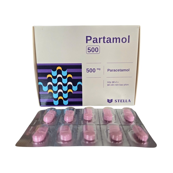 Partamol (Paracetamol 500mg) (Hộp 10 vỉ x 10 viên) - Stellapharm Chi nhánh 1