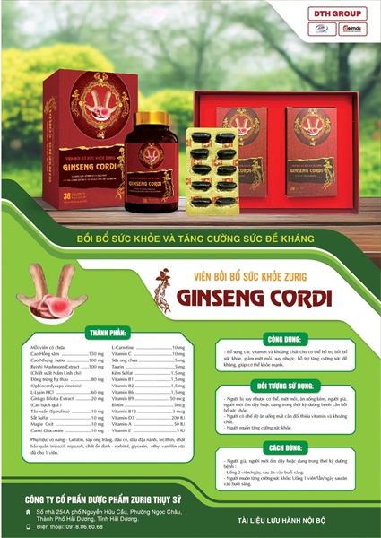 Ginseng Cordi (Hộp to x 2 hộp bé x 3 vỉ x 10 viên) - Zurig 2