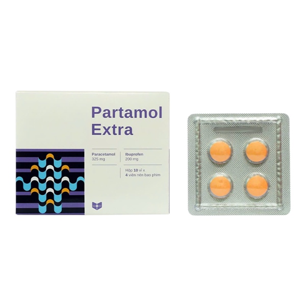 Partamol Extra (Paracetamol 325mg + Ibuprofen 200mg) (Hộp 10 vỉ x 4 viên) - CT TNHH LD Stellapharm Chi nhánh 1