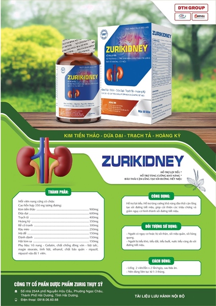 Zurikidney (Hỗ trợ lợi tiểu) (Lọ 60 viên) - Syntech/Zurig
