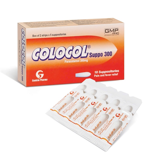 Paracetamol 300mg (Colocol suppo 300) (H*2vỉ*5viên) - Sao Kim