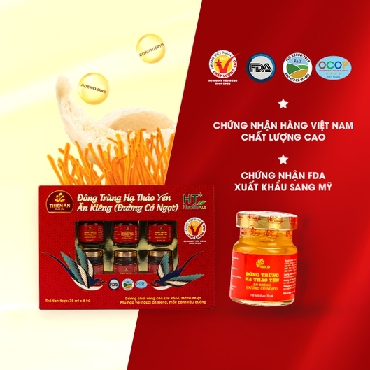 Hộp 6 Hũ Đông Trùng Hạ Thảo Yến Ăn Kiêng (Đường Cỏ Ngọt)