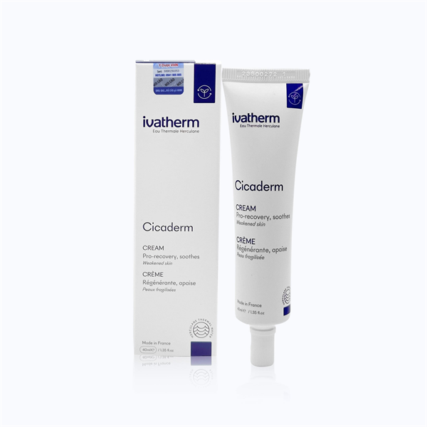 Ivatherm Kem tái tạo da và ngăn ngừa sẹo Cicaderm cream 40ml