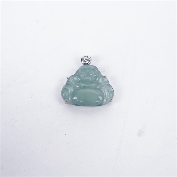 Mặt phật Di Lặc bọc bạc +