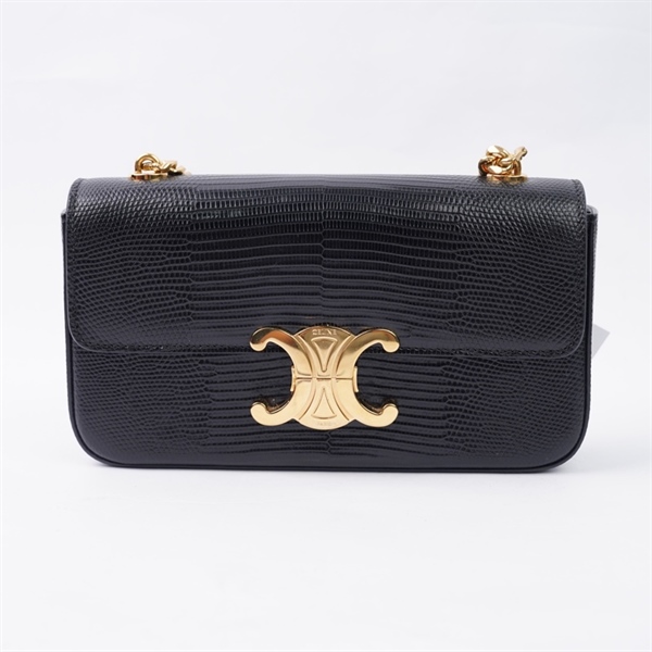 Túi Celine Triomphe đen da thằn lằn sz21 (HC) +