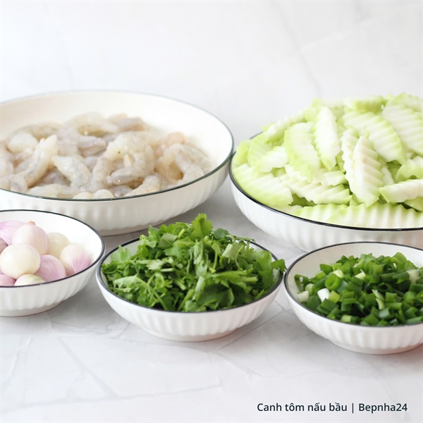 Canh tôm nấu bầu (2 người)