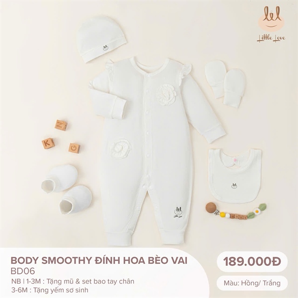 BD060 - NB/6M Body Smoothy đính hoa