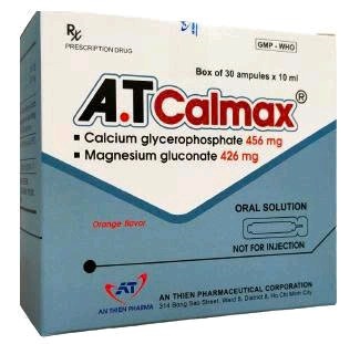 Dung dịch uống A.T Calmax 456mg/426mg An Thiên điều trị suy nhược chức năng chuyển hóa (30 ống x 10ml)
