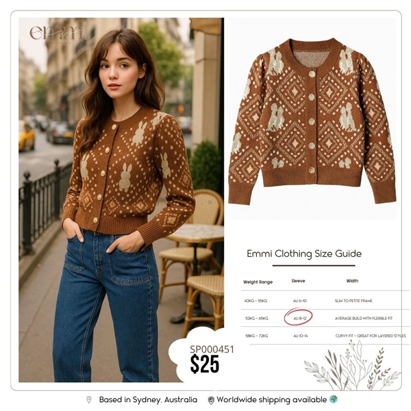 Vintage Nordic Pattern Knit Cardigan