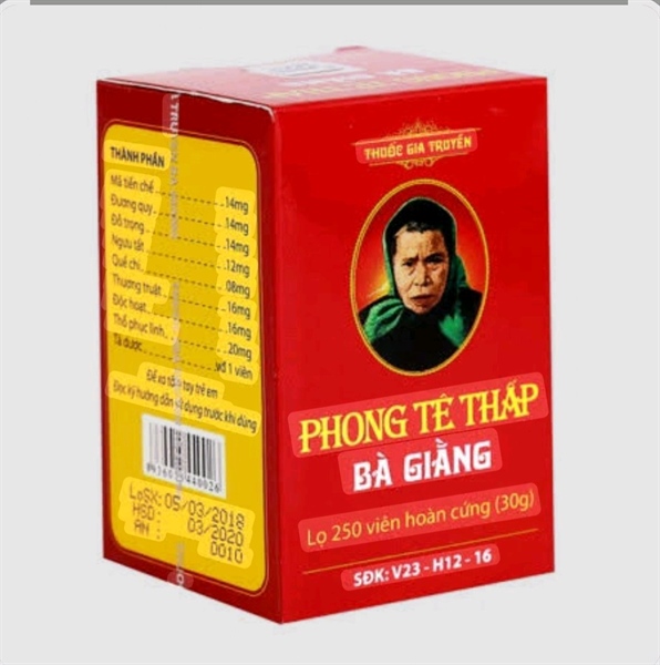 Phong tê thấp Bà Giằng (Bé) (Lọ 250viên)