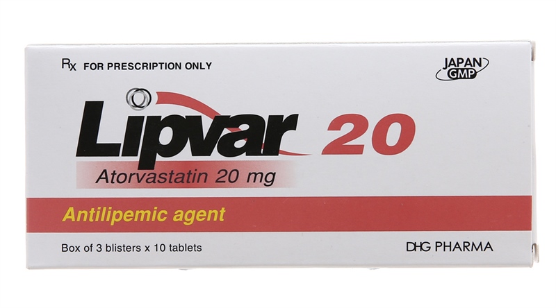 Lipvar 20 (Atorvastatin 20mg) (Hộp 3 vỉ * 10 viên) - DHG Hậu Giang