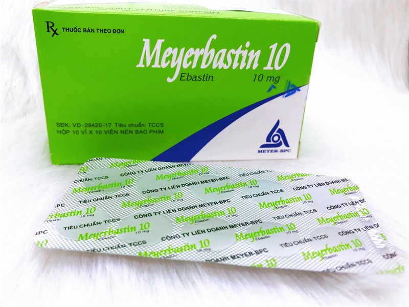 Meyerbastin 10mg (Viêm mũi dị ứng, nổi mề đay) (Hộp 10 vỉ x 10viên) - Meyer-BPC (Vỉ)