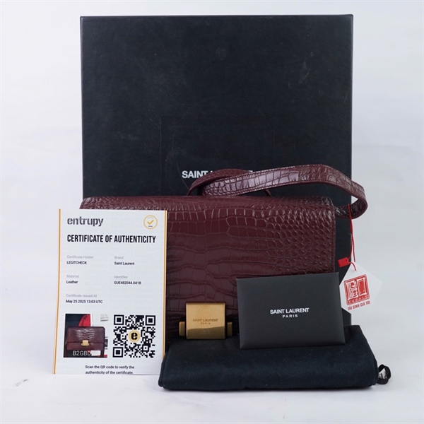 Túi YSL đỏ tím da cá sấu (GUE482044-0418) sz24 (HN) KG+