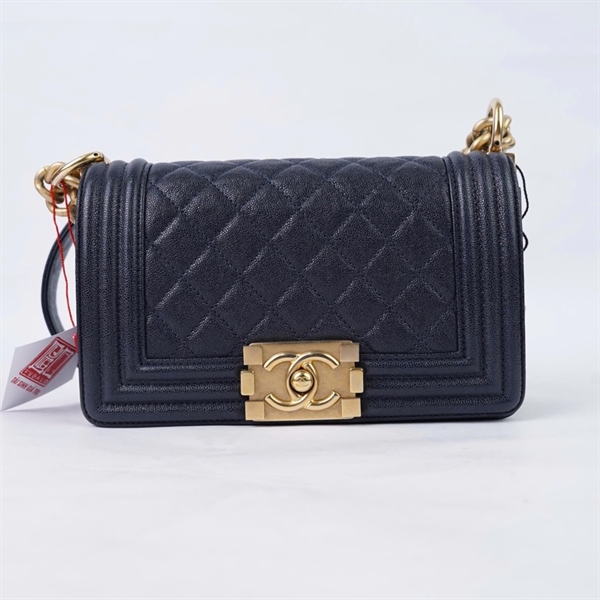 Túi Chanel Boy xanh đậm (27442794) sz20 (BQ) KG+