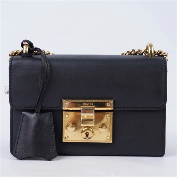 Túi GG Padlock đen kèm 2 chìa (409487-001998) sz20 (BQ) KG+