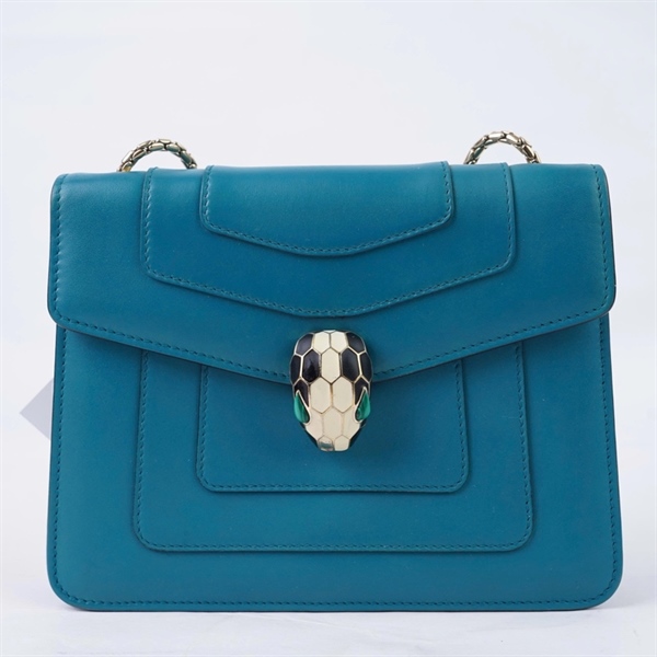 Túi Bvlgari xanh kèm gương sz20 (BQ) KG+