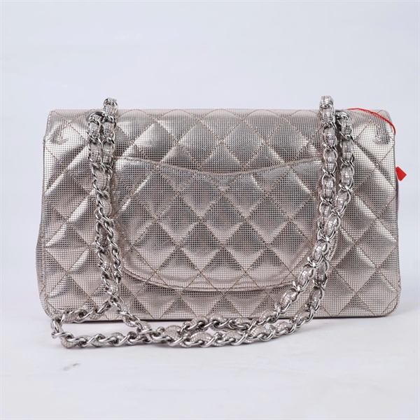Túi Chanel Classic hồng ánh bạc (21954810) sz25 (BQ) KG+