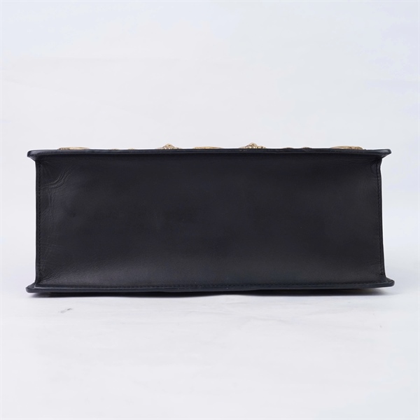 Túi GG Sylvie đen họa tiết ong bướm (431665-493075) sz31 (BQ) KG+