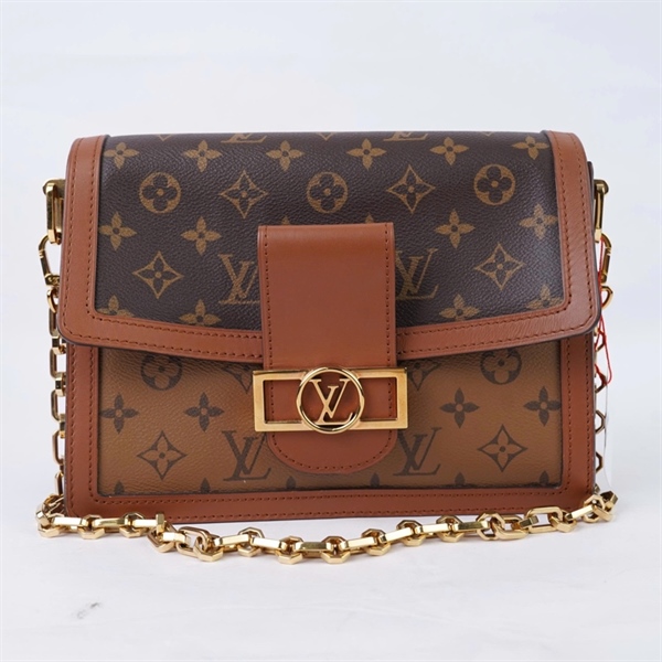 Túi Dauphine hoa nâu 2 strap (FL4230) sz24 (BQ) KG+