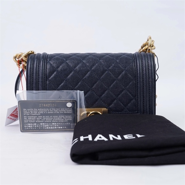 Túi Chanel Boy xanh đậm (27442794) sz20 (BQ) KG+