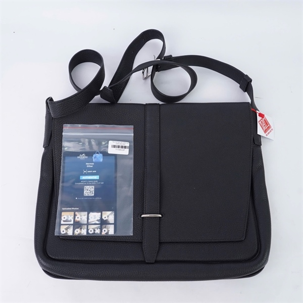 Túi Hermes đeo chéo đen stamp C sz34 (HN) KG+