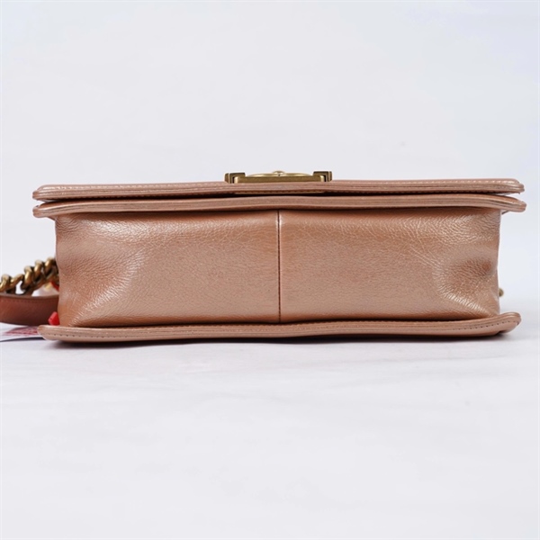 Túi Chanel Boy nude ánh đồng (20501328) sz25 (BQ) KG+