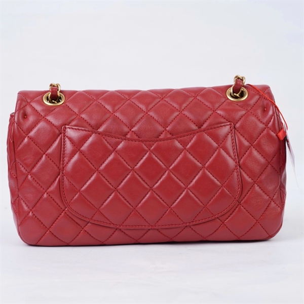 Túi Chanel Classic đỏ kèm lót form xích đính charm (14279437) sz24 (BQ) KG+