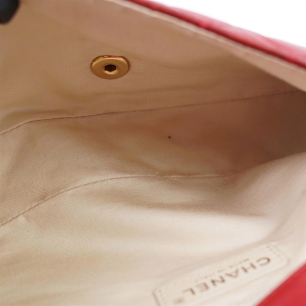 Túi Chanel Classic đỏ kèm lót form xích đính charm (14279437) sz24 (BQ) KG+