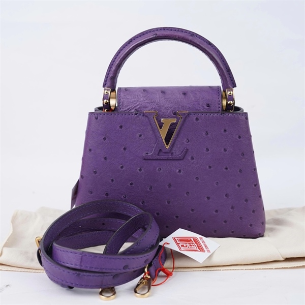 Túi LV Capu tím da đà điểu sz20 (BQ) KG+