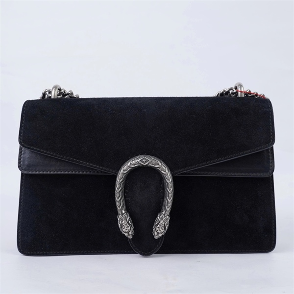 Túi GG Dionysus đen nhung (400249-486628) sz28 (BQ) KG+