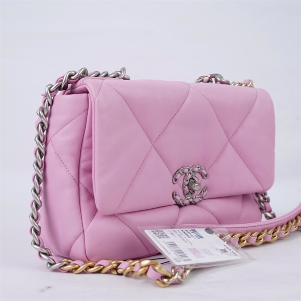 Túi Chanel C19 hồng (EHAE2PCE) sz25 (BQ) KG+