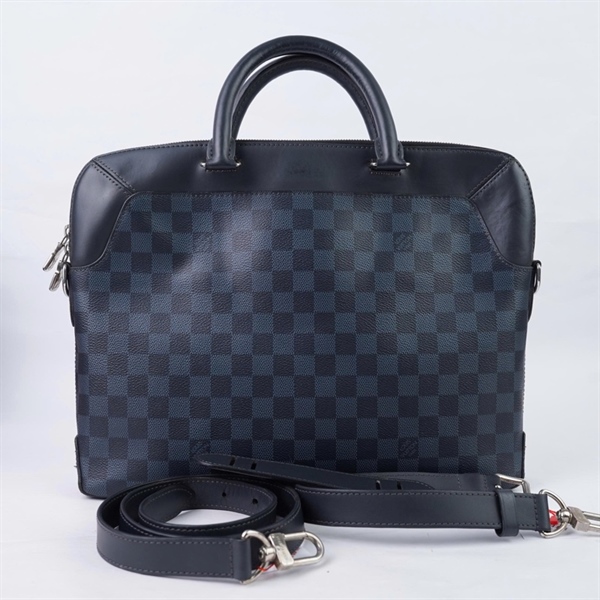 Túi LV cặp táp ô vuông xanh đen (BQ) sz35 KG+