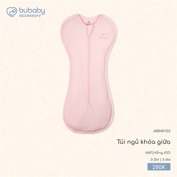 BB4511 - 3M/6M Túi ngủ khóa giữa Bubaby
