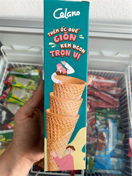 Bánh ốc quế km kem hộp Merino