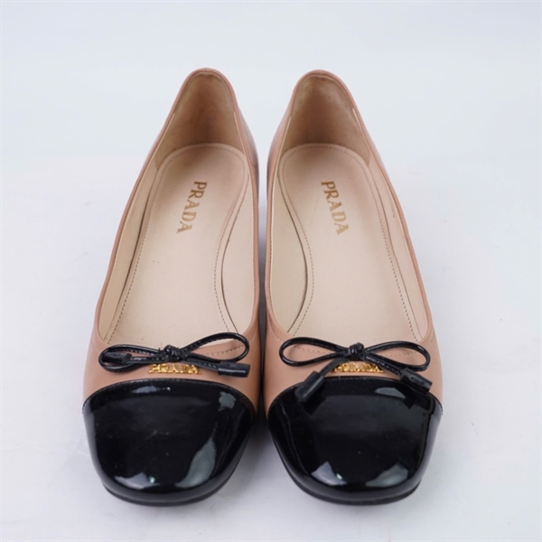 Giày Prada nâu pha đen sz38 cao 4cm (HN) KG+